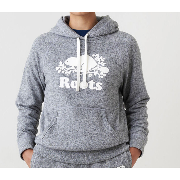 Roots Woman Organic Original Kanga‎ Hoodie in Gray ~ S - Picture 1 of 7